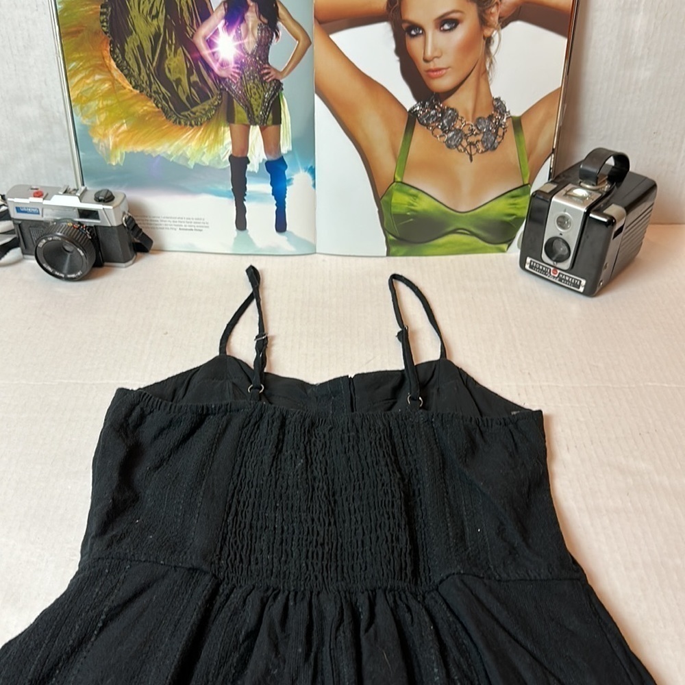 Universal Thread Black Linen Blend Midi Sundress Cottagecore Coastal Pockets XS - Picture 6 of 9